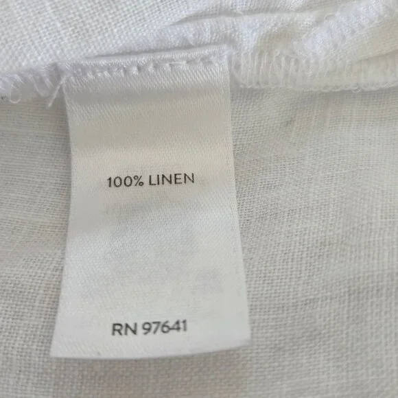 J.Jill Love Linen Womens White Button-Down Shirt Long Sleeve Lightweight 2X - Picture 8 of 9